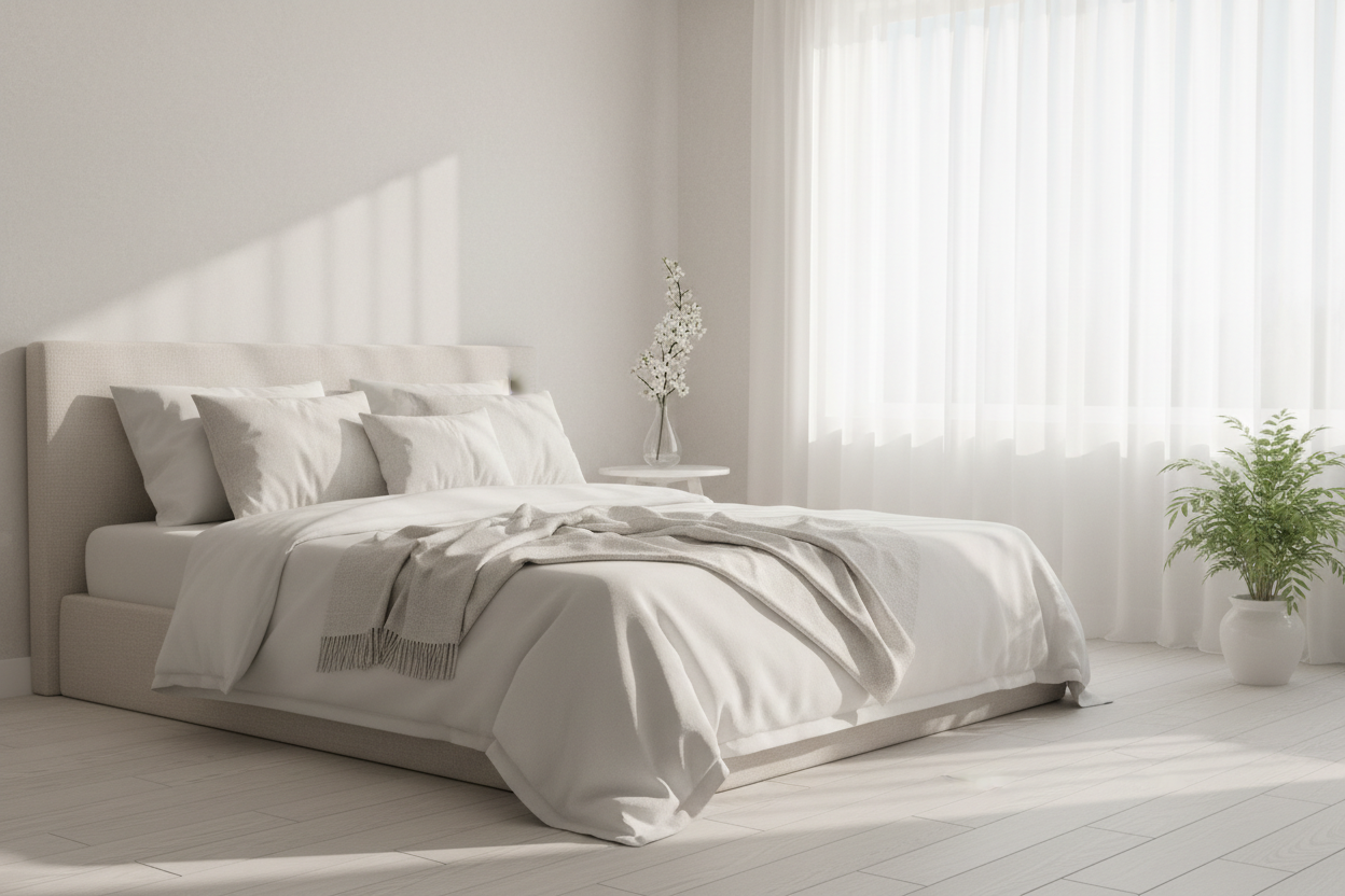 soft white bedroom